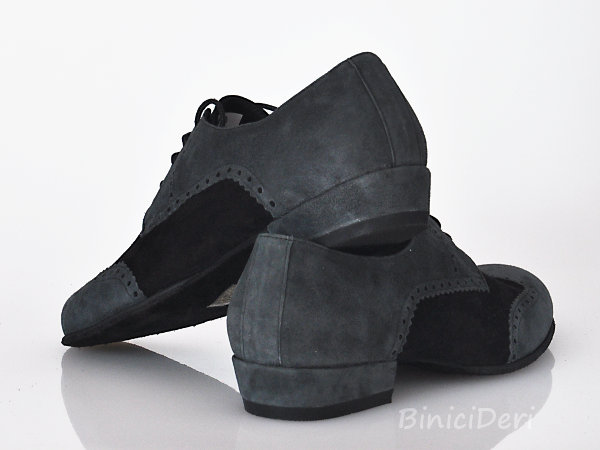 Men's tango shoe - suede - Grey&black