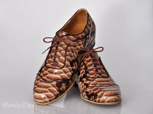 Men's tango shoe - Brown Cobra