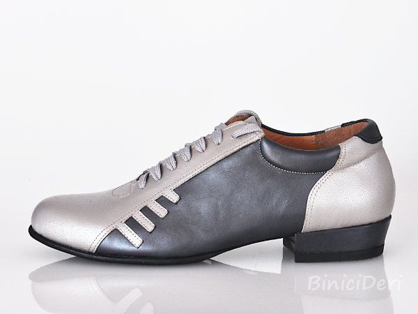 Men's sporty tango shoe - Platinum & Anthracite