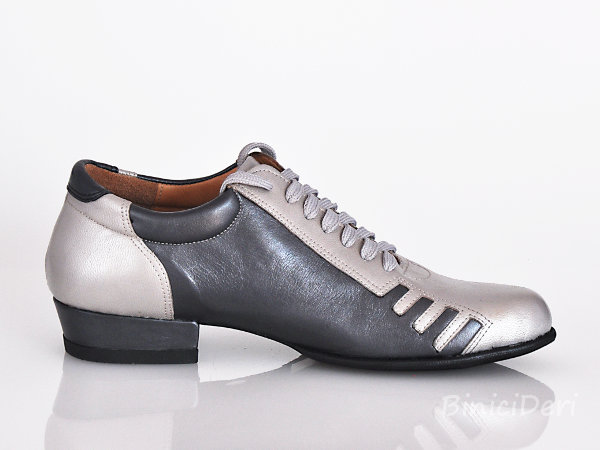 Men's sporty tango shoe - Platinum & Anthracite