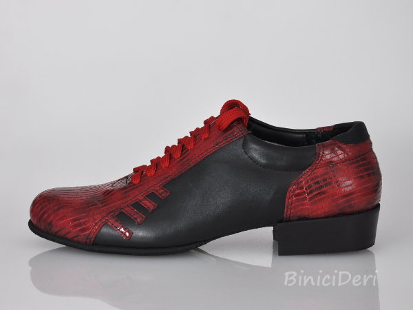 Erkek sportif tango ayakkabısı - Kırmızı / Siyah