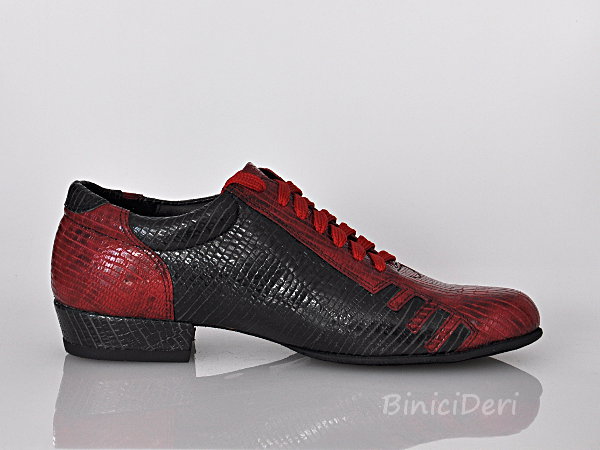 Men's sporty tango shoe - Red & Black