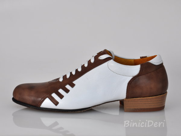 Erkek sportif tango ayakkabısı - Kahverengi/Beyaz