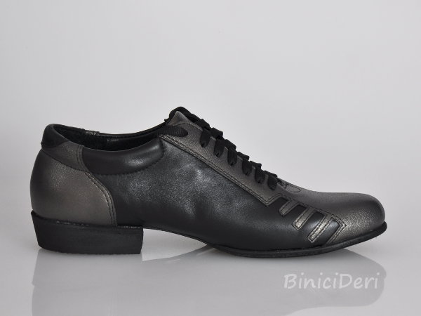 Men's sporty tango shoe - Anthracite & Black - Click Image to Close