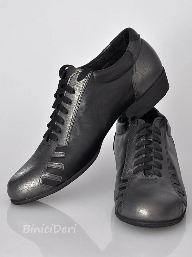 Men's sporty tango shoe - Anthracite & Black - Click Image to Close