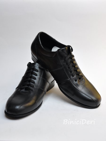Men's sporty tango shoe - leather black