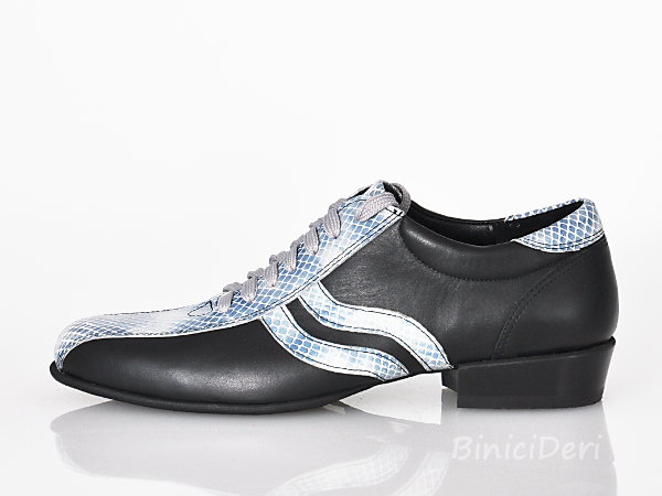 Erkek sportif tango ayakkabısı - siyah / turkuvaz mavi