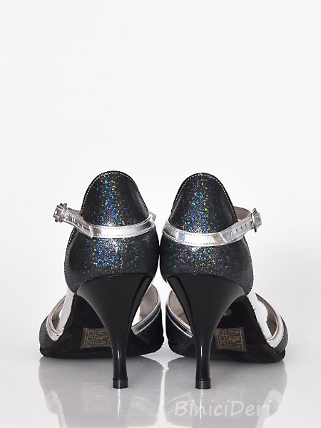 Women's tango shoe - Silver & fume color (11pp) - Click Image to Close