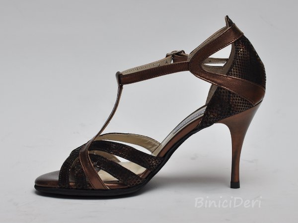 Women's tango shoe - Copper & brown