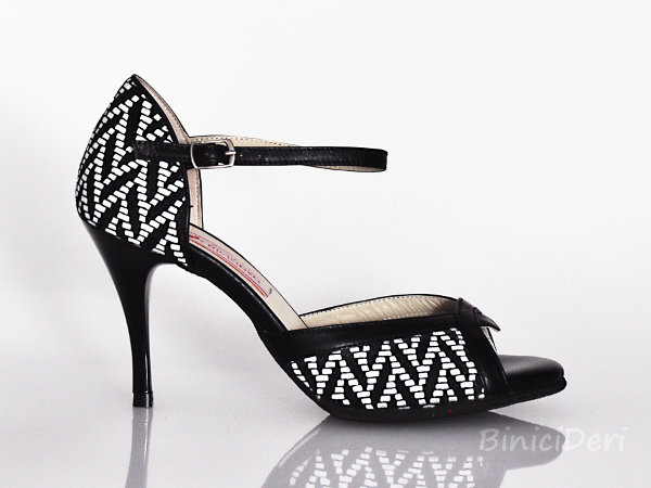 Women's tango shoe - Black & White Checkered