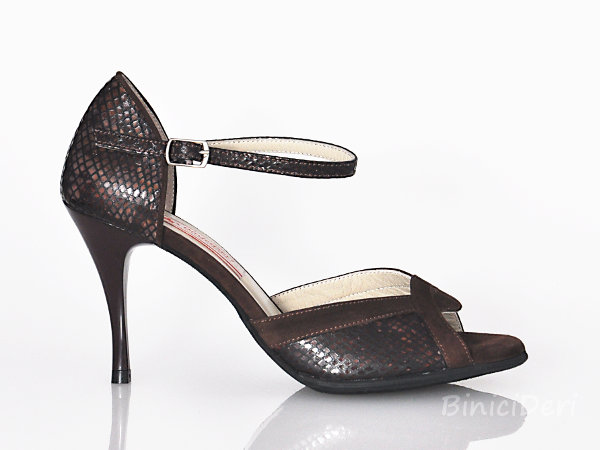 Kadın tango ayakkabısı - Kahverengi Baskı