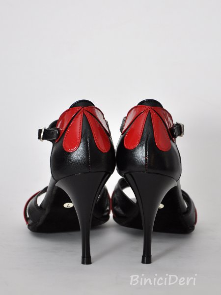 Women's tango shoe - Black/red - Click Image to Close