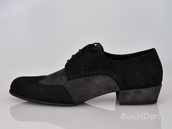 Erkek tango ayakkabısı - süet - Siyah/Gri