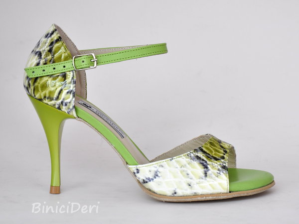 Kadın klasik tango ayakkabısı - Limon yeşili